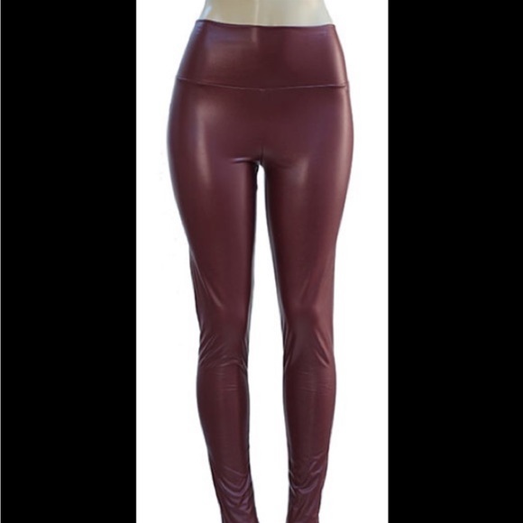 Faux Leather Vegan High Waist Leggings Matte - Picture 2 of 2